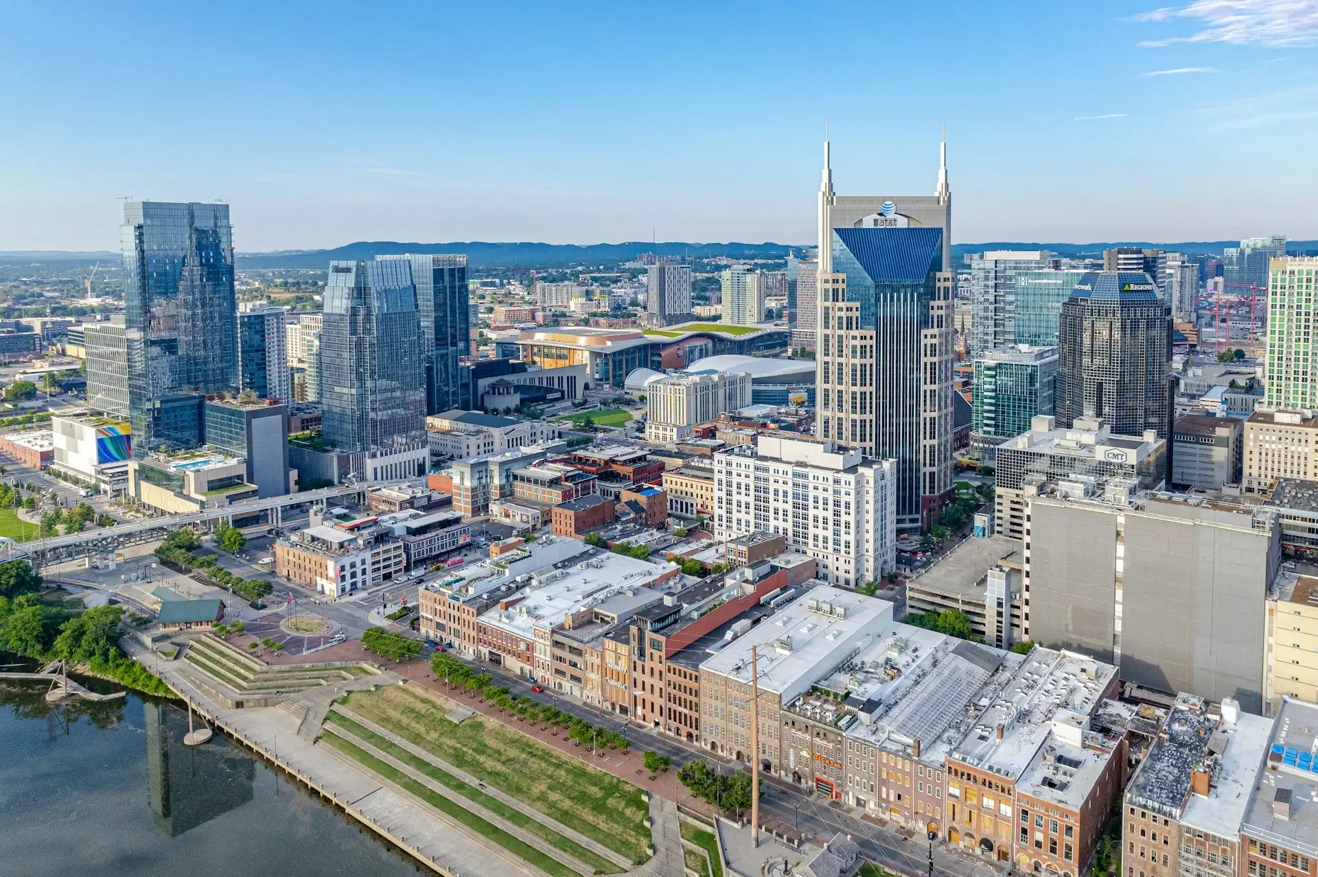 Aerial view of downtown Nashville
